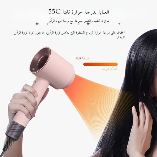 Negative ion hair dryer with high speed and no blades High power silent and quick drying Portable, suitable for home and travel