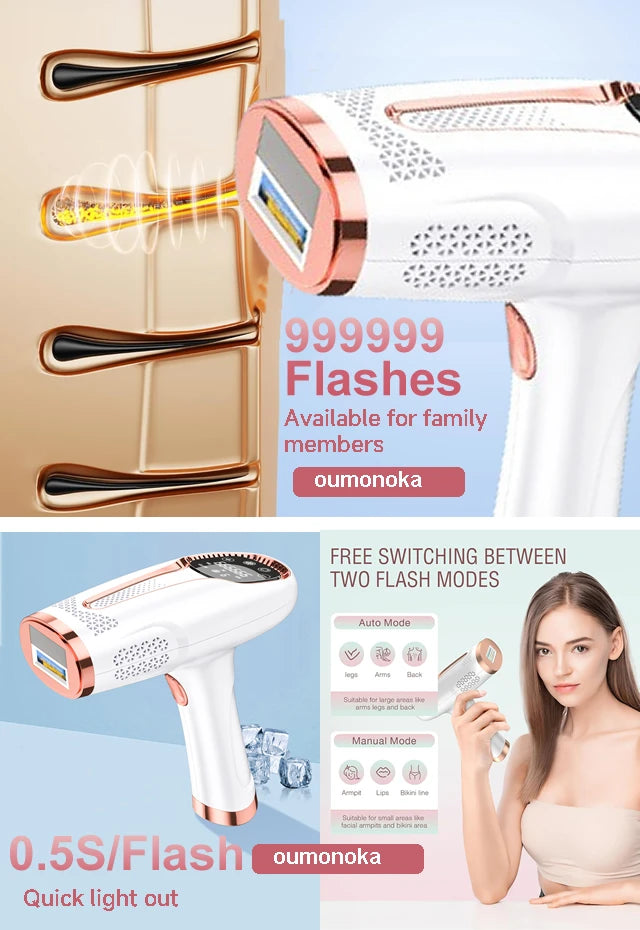 999999 Flashes IPL Laser Epilator for Women Home Use Devices Hair Removal Painless Electric Epilator Bikini