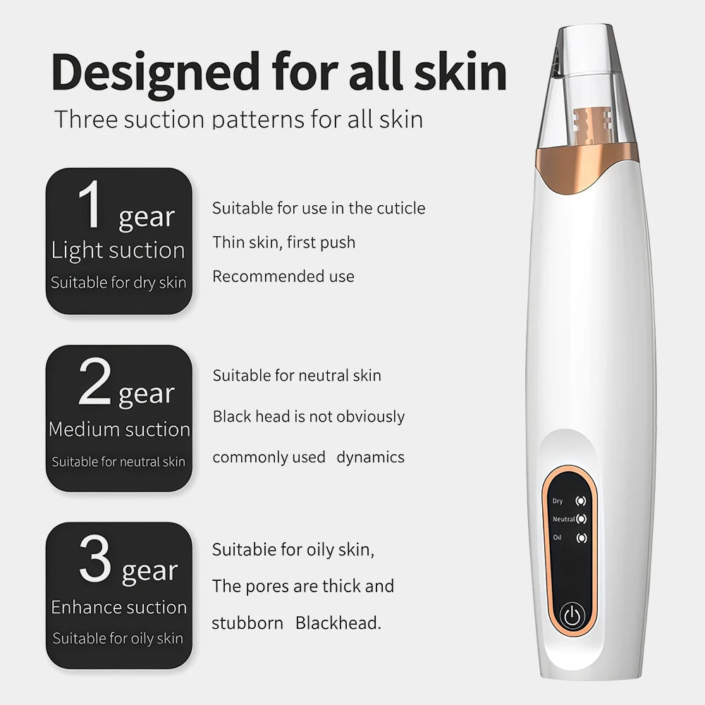 Electric Blackhead Remover Vacuum Cleaner Black Spots Removal Facial Deep Cleansing Pore Cleaner Machine Face Skin Care Tools